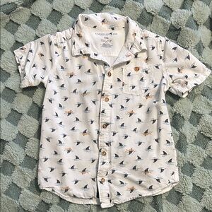 Caribbean Joe button up short sleeved shirt, boys size 7/8, cute/good condition